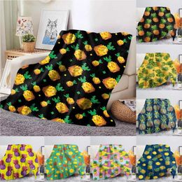 Blankets Autumn Winter Warm Pineapple Blanket Thin Towel Sofa Cover Knee Microfiber Solid Soft Kids