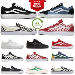 men women skateboard shoes canvas designer sneakers old skool classic white green Checkerboard slip on Casual Shoes mens trainers