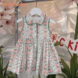 Girl's Dresses Bear Leader European and American Girl Princess Dress 2023 Summer Childrens Cute Flower Dress Baby Clothing 2-7Y Party Childrens ClothingL2405
