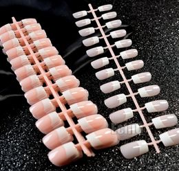 Whole 10 sets Nude Natural Pink French Fake Nails Full Cover Manicure Nail Tips faux ongle False Nail for Office or Salon7782091