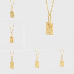 European and American Women New Personality Fashion Designer CELI Trendy Pendant Necklace 18k Gold Plated Suitable for Zodiac Plate Square Necklace Jewellery Gifts