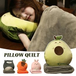 Pillow Cartoon Office Pillow Quilt 2 In 1 Car Cushion MultiFunction Blanket Cushion Decor Nap Blanket for Afternoon Rest
