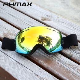 Eyewear PHMAX Ski Goggles Sports Double Layers UV400 Antifog Big Ski Glasses Skiing Mask Snowboard Men Women Snow Goggles XJ01 Pro