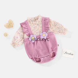 Rompers Autumn Fashion Baby Girls Clothing Long Sleeve One Piece Infant Girls Bodysuit H240429