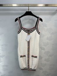 밀라노 활주로 드레스 2024 새로운 봄 여름 스파게티 스트랩 패션 디자이너 드레스 브랜드 같은 스타일 드레스 0426-8