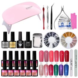 Kits HALAIMAN Complete Gel Nail Kits Gel Nail Polish Set With Uv Led Lamp Professional Nail Art Accessories And Tools Nail Parts