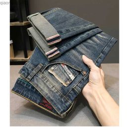 Men's Jeans Retro blue mens jeans washed to match street smart Trousers pencil pants casual trend street mens jeansL2404