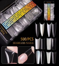 500pcsBox Nail tips Acrylic False Nails Seamless Nail Extension Full Ballerina Stiletto Coffin French Tip Almond2069247