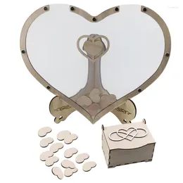 Party Supplies Transparent Wedding Guest Book Rustic Sweet Heart Drop Box For