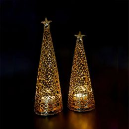 Candles Metal Christmas Tree Candlestick Christmas Candle Cup European Wedding Decoration Tea Wax Small Round Cup Candle Holder Gift