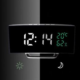 Clocks YOUZI LED Digital Alarm Clock With Time Date Temperature Humidity Display 12/24h Multifunction Desk Table Clock