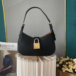 latest 2024 version women underarm bag shoulder bag luxury designer leather lock handbag adjustable strap lady clutch bag fashion casual shopping tote bag