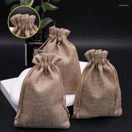 Storage Bags 1Pcs Linen Charms Earrings Jewellery Packaging Wedding Drawstring Velvet Pouches Gift Bag Drop