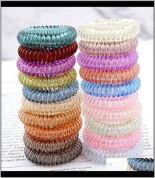 Candy Color Telephone Wire Cord Tie Girls Kids Elastic Band Ring Women Rope Bracelet Stretchy Scrunchy 7Jgiq Rubber Bands Hdb3K5222180