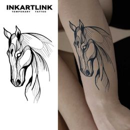 Tattoo Transfer Horse temporary tattoo sticker waterproof magic tattoo lasts to 15 days fake tattoo semi permanent tattoo 240426