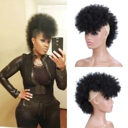 Chignon Chignon Blice Synthetic High Puff Afro Kinky Curly Short MiddlePart Wig Clips in Hairpiece Hair 90g/piece All Colour 10Inch