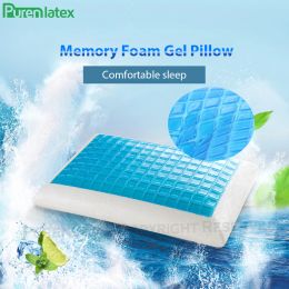Pillow PurenLatex Silicone Gel Pillows Memory Foam Pillow Summer IceCooling Neck IceCool Cervical Vertebra Orthopedic Healing Cushion