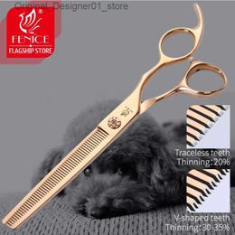 Hair Scissors Fenice 6.5/7.0 Professional Pet Beauty Thin Cutting Dog Pet Hair Cutting JP440C Stainless Steel Q240426