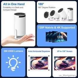 Projectors Projector HY300 PRO Android 11 Dual Wifi6 280ANSI Allwinner H713 BT5.0 1080P 1280*720P Home TV Cinema Outdoor Portable Projetor