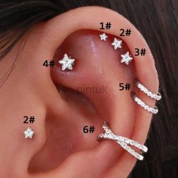 Stud Helix Piercing Star Earrings Women 1pc Trend 2023 Zircon Lobe Rook Piercing Tragus Daith Cartilage Ear Jewellery Body Accessories d240426