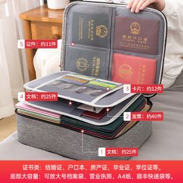 Travel Document Storage Bag Large-capacity Household Layered Passport Card Bag Waterproof Folder File Sorting Storage Bag