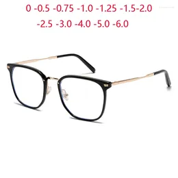 Sunglasses Women Men Anti Blue Rays Square Optical Spectacles With Prescription TR90 Student Myopes Lunettes Diopter 0 -0.5 -0.75 To -6.0