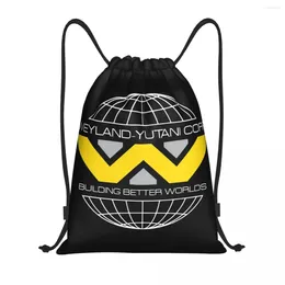 Shopping Bags Alien Weyland Yutani Drawstring Backpack Gym Sports Sackpack Water Resistant Building Better World String For Yoga