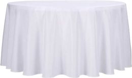 Table Cloth Ascoza 12 pack 120 inch white circular polyester tablecloth for weddings/banquets/restaurants/gatherings 240426