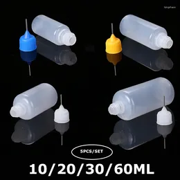 Storage Bottles Glue Art Tip Needle Liquid Dropper Paper Paint Craft Cap 5pcs/set For Empty Applicator