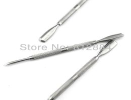 WholeHigh Quality Stainless Steel 2 Way 145cm Cuticle Pusher Nail Push Spoon Remover Manicure Pedicure Nail Art Tool T3245375173