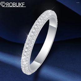 Cluster Rings D Colour VVS1 All Moissanite Ring For Women S925 Silver 18k White Gold Plated Eternity Engagement Wedding Band Fine Jewellery