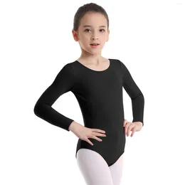 Stage Wear Girls Ballet Bodysuit Long Sleeve Dancer Leotard Turnpakje Costumes Gymnastic Swimsuit For Kids Dance Class Ballerina