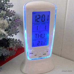 Desk Table Clocks Calendar Clock Digital LED Clock Desktop Clock Bedside Temperature Music Lighting Multi-function Lazy Alarm Clock