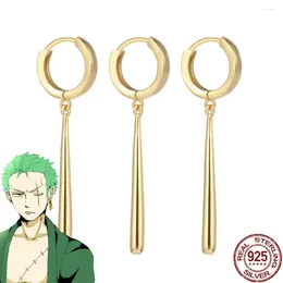 Stud Earrings Anime One Piece Roronoa Zoro Cosplay 925 Sterling Silver Earring Clip Daily Wear High Quality Fans Gift Jewellery