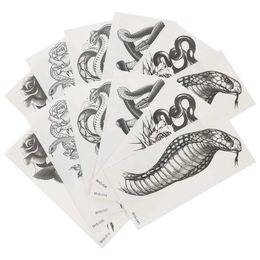 Tattoo Transfer 12 Sheets Temporary Snake Tattoos Personalized Tattoos Stickers Adult Tattoos 240427