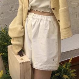 Women's Shorts 2024 Spring And Summer Style Loose Casual High Waist Lace White For Women