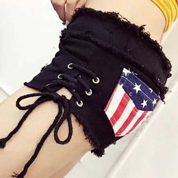 Women's Shorts 2022 Womens Sexy Super Shorts Frosted Denim Jeans Shorts Low Waist Slim Micro Shorts Feminino Pole Dance Ds Nightclub Y240425