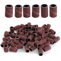 Bits 100pcs/pack Nail Art Sanding Bands 60# 120# 180# 240#Grinding Sand Ring Bit For Electric Drill Machine Accessories Manicure Tool