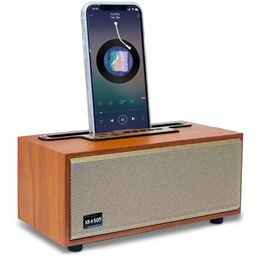 Wooden Bluetooth Ser Multifunction TWS Wireless Subwoofer Remote Sound System Mobile Phone Holder Portable Desktop FM Radio 240514