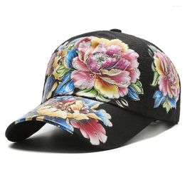 Ball Caps Breathable Baseball Cap Summer UV Protection Flowers Quick Dry Hat Casual Outdoor Sun Running
