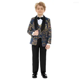 Men's Suits Boys Costume Suit Children Wedding For Black Floral Blazer Kids Prom Formal Clothes Boy's Evening Dresses