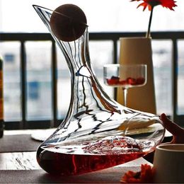 Bar Tools Red Wine Decanter Creative 1500ml Crystal Glass Red Wine Whiskey Wine Quick Waterfall Iceberg Dispenser Red Wine Bottle 240426