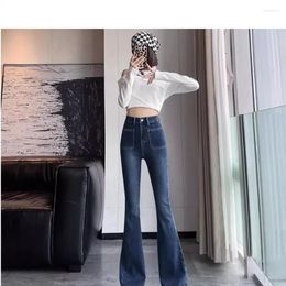 Women's Jeans Fleece Lined Flare Winter Thermal Denim Pant Skinny High Waisted Stretch Warm Trouser Elegant Bootcut Bell Bottom