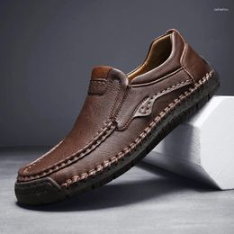 Casual Shoes Spring Men's Business Office Formal Outdoor High Quality Dress Genuine Leather For Men Soft Sole Loafer