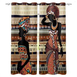 Curtain Ethnic Style African Women Print Curtains For Kitchen Bedroom Window Treatment Living Room Home Decor Drapes