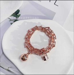 Tiffaysdijia style ball lock U-shaped Bracelet double layer