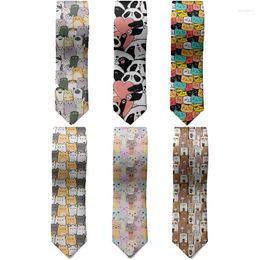 Bow Ties Funny Mini Animal Cartoon Tie Men's Business Polyester Women's Slim Cute Shirt Suit Accessories Casual Party Wedding