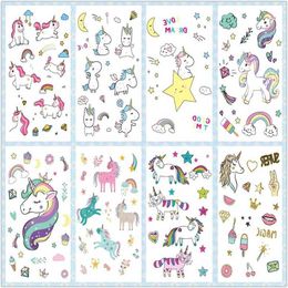 Tattoo Transfer Rocooart Cartoon Unicorn Tattoo For Kid Cute Fake Taty Children Tatouage Temporaire Body Art Waterproof Temporary Tattoo Sticker 240427