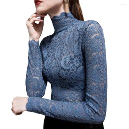 Women's Blouses Women Bottoming Blouse Slim Fit Female Top Lace Bottomed Daily Clothing