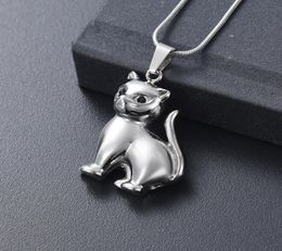 Kasd1076 Silver Tone Cat Shape Memorial Urn Locket Pet Cremation Jewellery Animal Ashes Holder Loss of Love Funeral Urns Locket572781511151